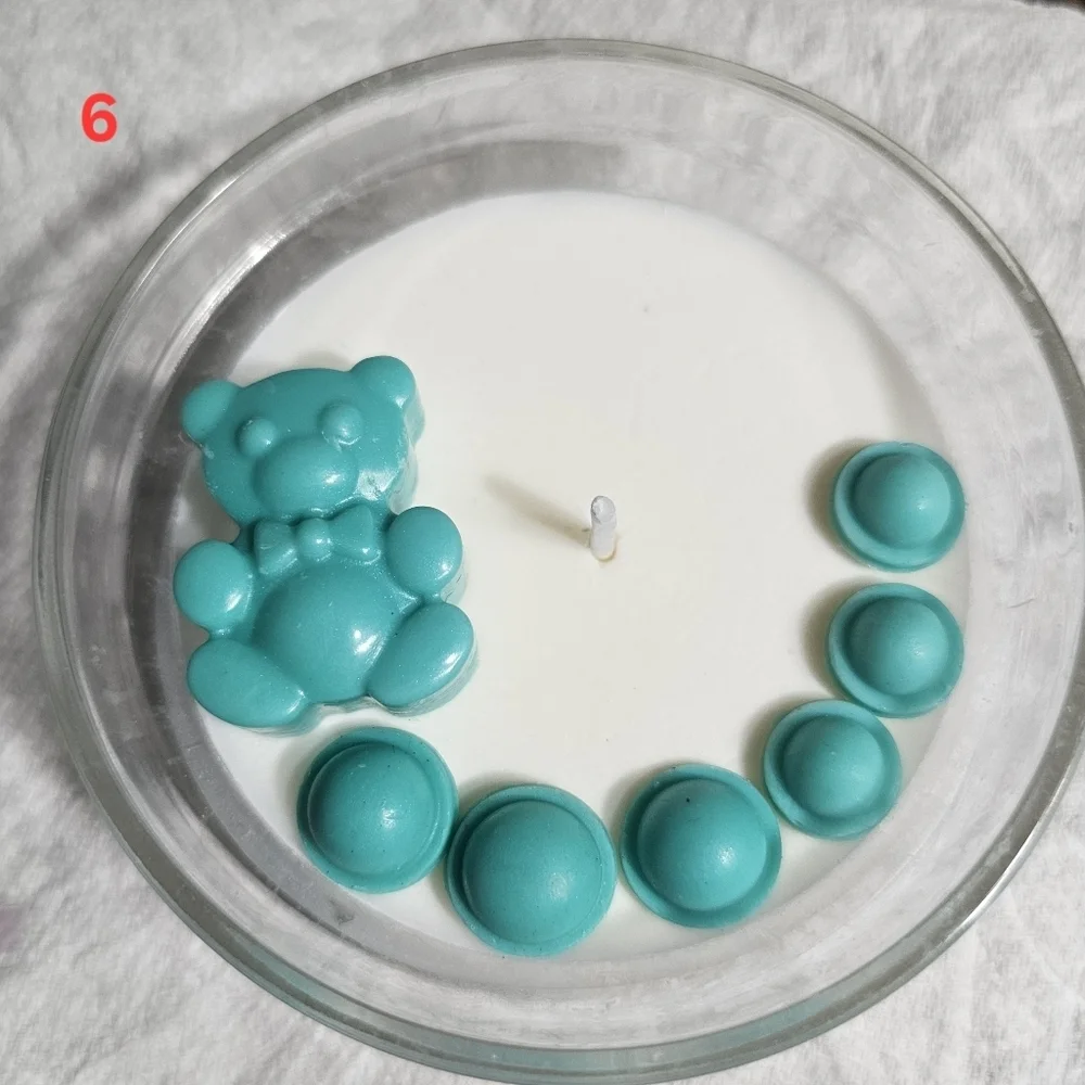 6 Handmade Teal Green Baby Shower Gender Reveal Scented Candle Party Giveaways